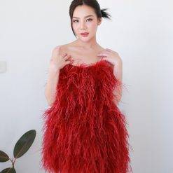ชุดขนนก สีแดง 7100 Size S-M